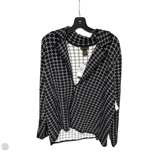 Cardigan By Clothes Mentor In Black & White, Size: 2x