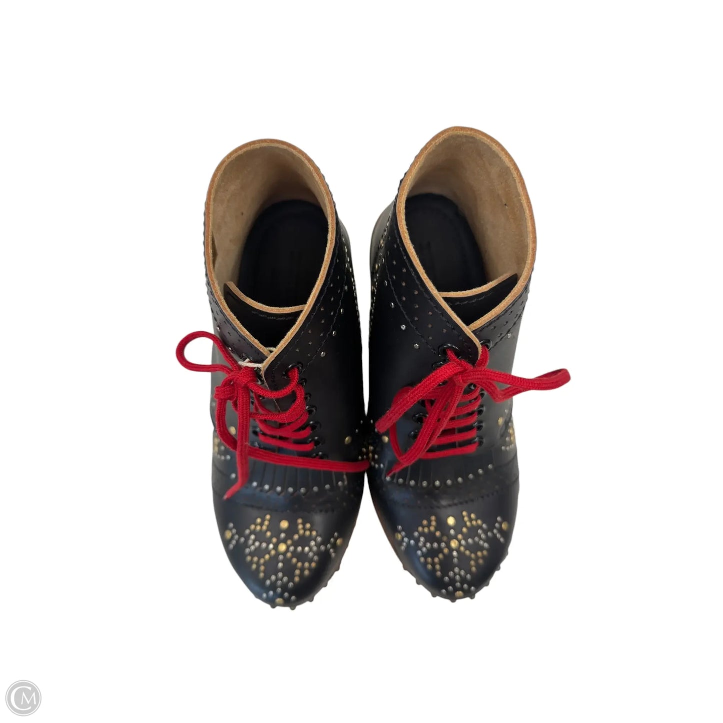 Boots Luxury Designer By Burberry In Black & Red, Size: 6