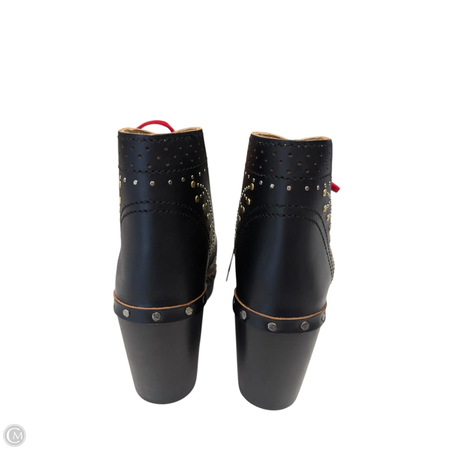 Boots Luxury Designer By Burberry In Black & Red, Size: 6