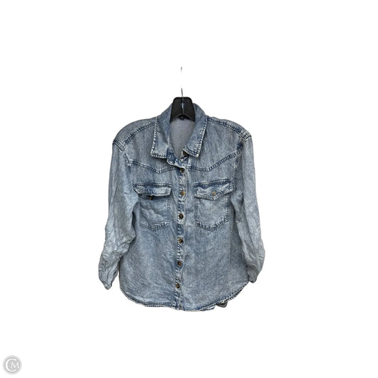 Top Long Sleeve By Jane And Delancey In Blue Denim, Size: S