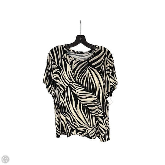 Top Short Sleeve Basic By Nine West In Black & Tan, Size: Xxl