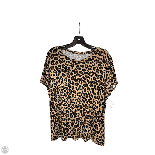 Top Short Sleeve By Nine West In Animal Print, Size: Xxl