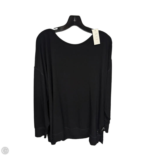 Top Long Sleeve By Livi Active In Black, Size: 3x