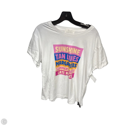 Top Short Sleeve Basic By Clothes Mentor In White, Size: L
