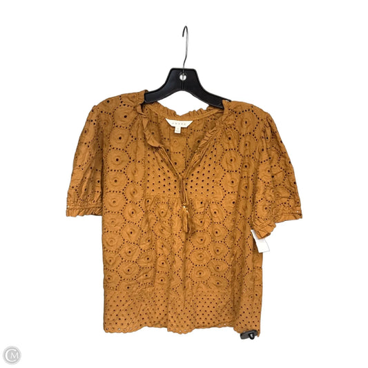 Top Short Sleeve By Adiva In Orange, Size: L