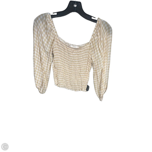 Top 3/4 Sleeve By Lush In White & Yellow, Size: Xs
