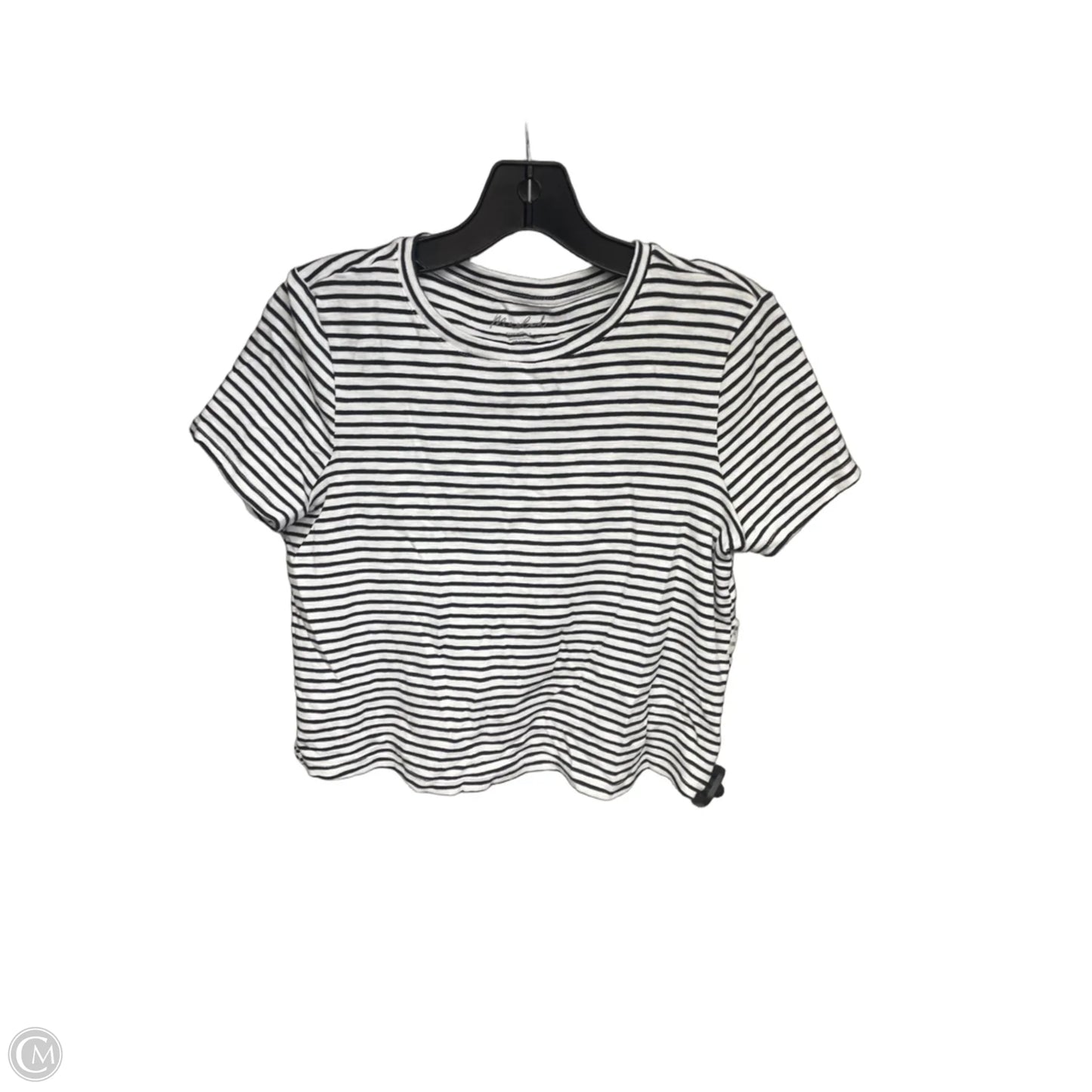 Top Short Sleeve Basic By Marled In Black & White, Size: M