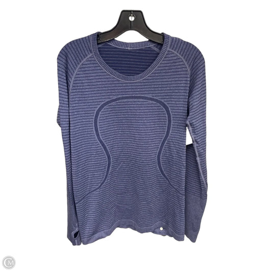 Athletic Top Long Sleeve Crewneck By Lululemon In Blue, Size: 12