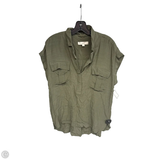 Top Short Sleeve By Loft In Green, Size: M