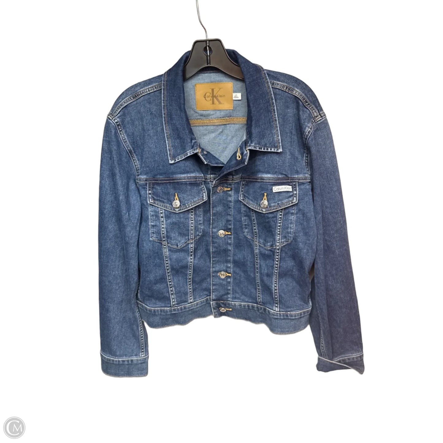 Jacket Denim By Calvin Klein In Blue Denim, Size: L