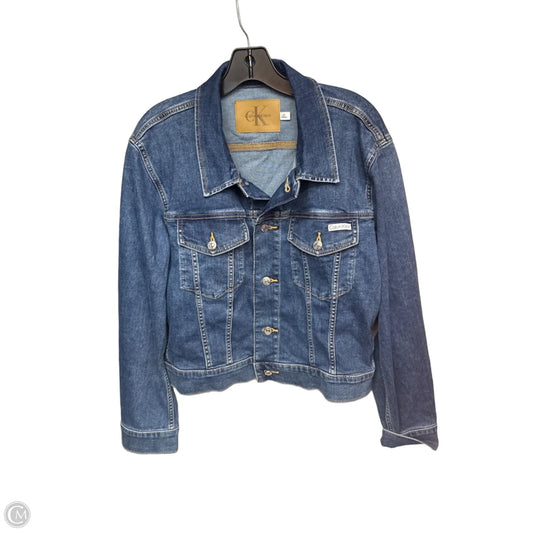 Jacket Denim By Calvin Klein In Blue Denim, Size: L