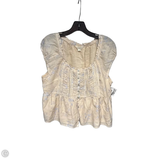 Top Short Sleeve By Lucky Brand In Floral Print, Size: L