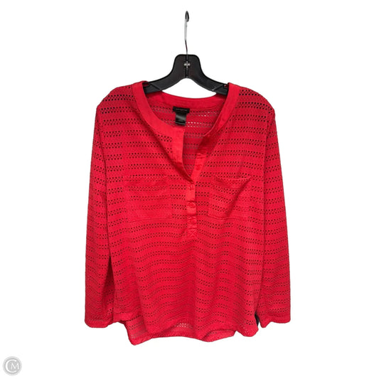 Top Long Sleeve By Ann Taylor In Red, Size: L