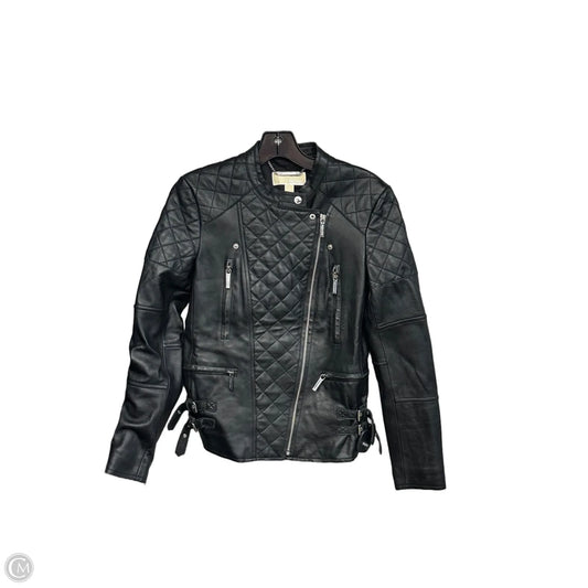 Jacket Leather By Michael By Michael Kors In Black, Size: S