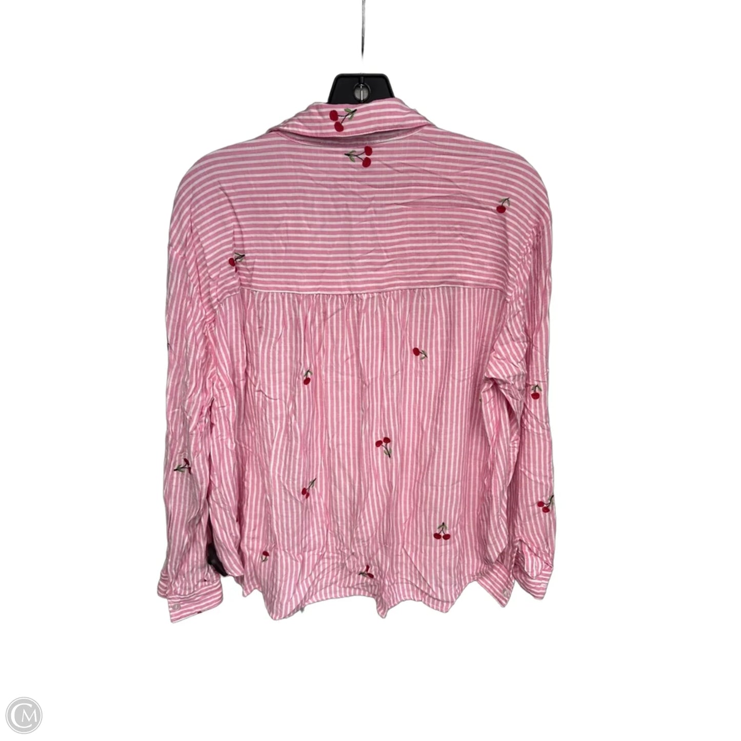 Top Long Sleeve By Jane And Delancey In Pink & White, Size: Xl