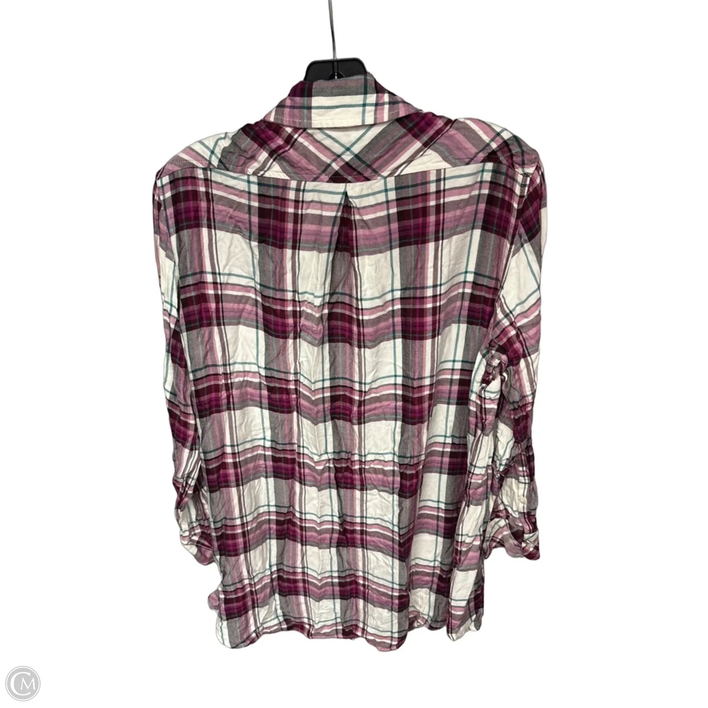 Top Long Sleeve By Ava & Viv In Purple & White, Size: Xl
