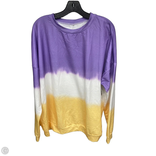 Sweatshirt Crewneck By Clothes Mentor In Purple & Yellow, Size: 2x