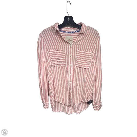 Top Long Sleeve By Clothes Mentor In Pink & White, Size: M
