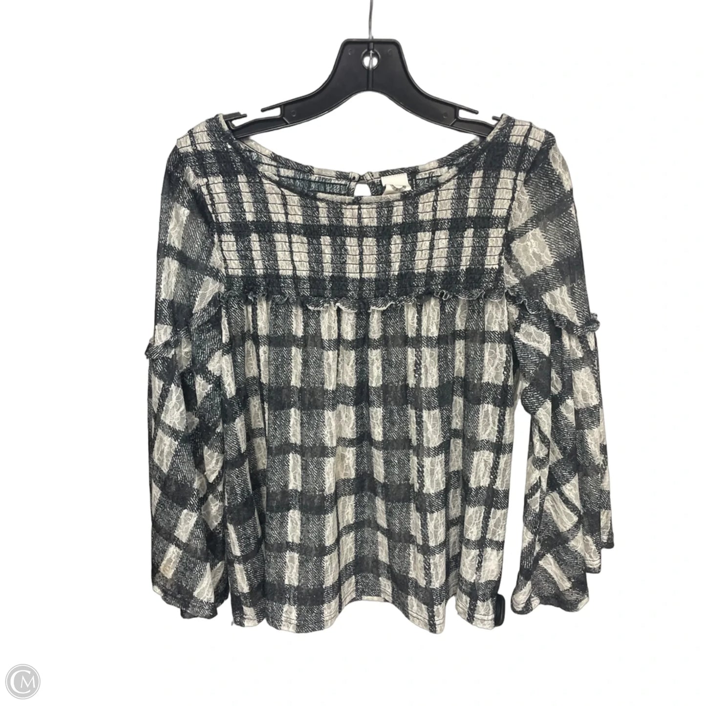 Top Long Sleeve By Akemi And Kin In Black & Cream, Size: M