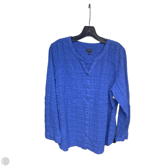 Top Long Sleeve By Talbots In Blue, Size: Xl