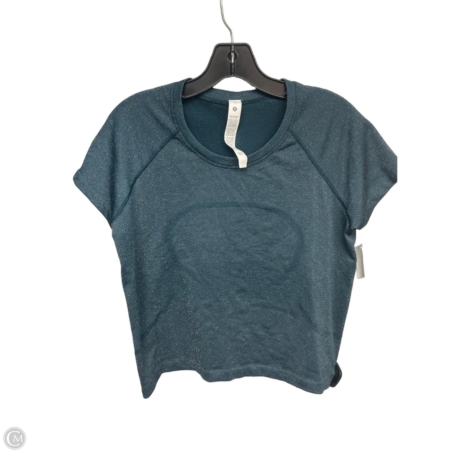Athletic Top Short Sleeve By Lululemon In Teal, Size: 12