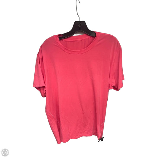 Athletic Top Short Sleeve By Lululemon In Pink, Size: L