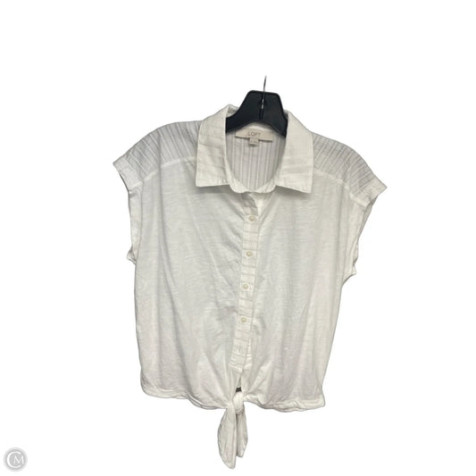 Top Short Sleeve By Loft In White, Size: Xs