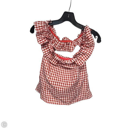 Top Sleeveless By Clothes Mentor In Orange & White, Size: M