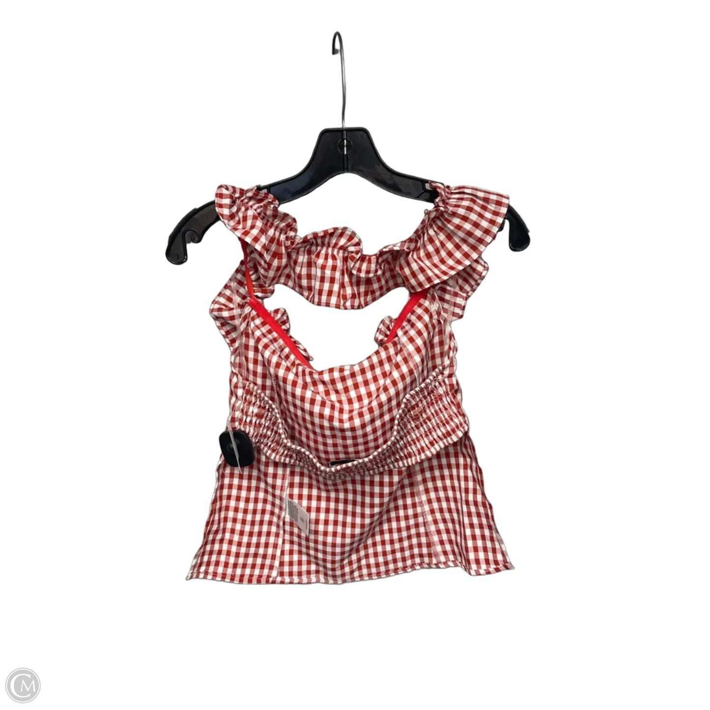 Top Sleeveless By Clothes Mentor In Orange & White, Size: M