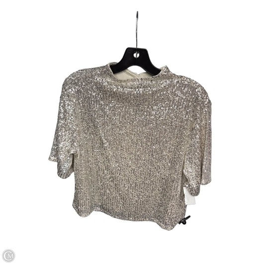 Top Short Sleeve By H&m In Cream & Silver, Size: M