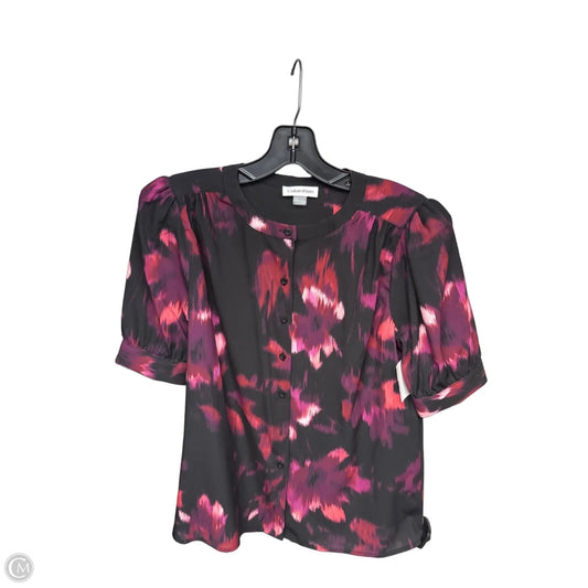Top Short Sleeve By Calvin Klein In Black & Pink, Size: Xs