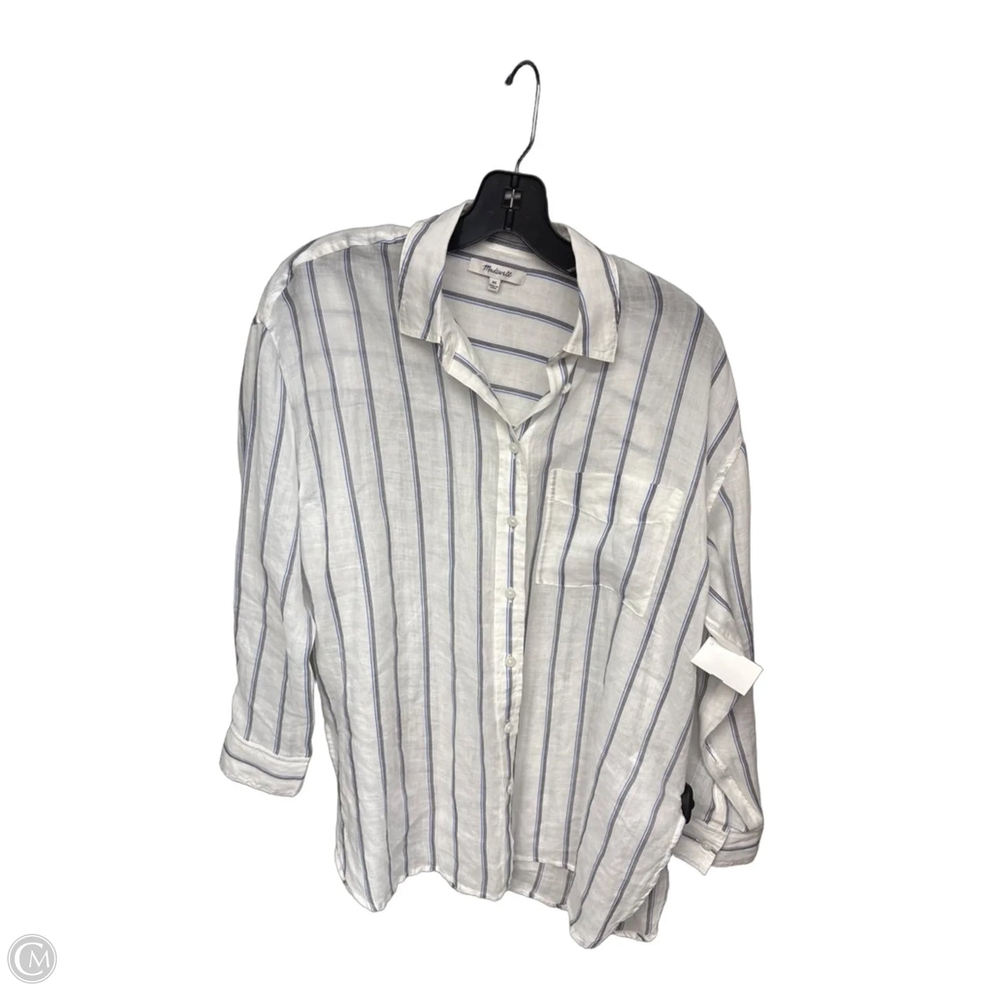 Top Long Sleeve By Madewell In Striped Pattern, Size: Xs