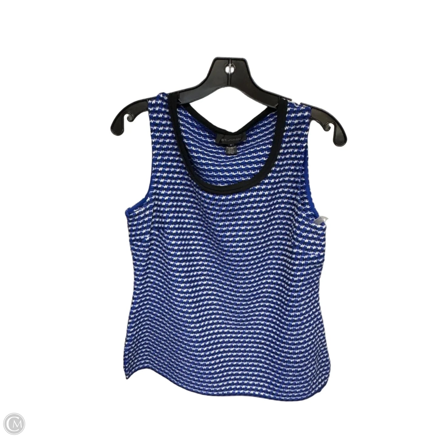 Top Sleeveless By St. John In Blue & White, Size: M