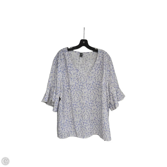 Top Short Sleeve By Shein In Purple & White, Size: 4x