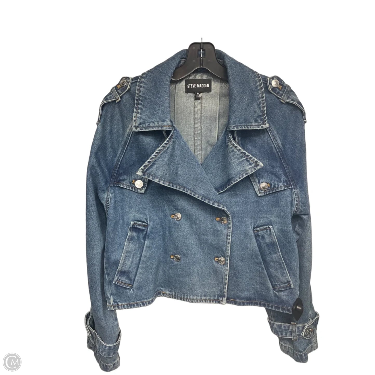 Jacket Denim By Steve Madden In Blue Denim, Size: M