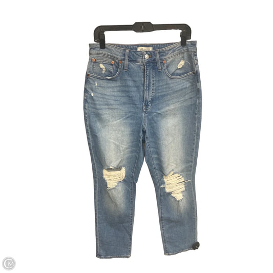 Jeans Straight By Madewell In Blue Denim, Size: 8