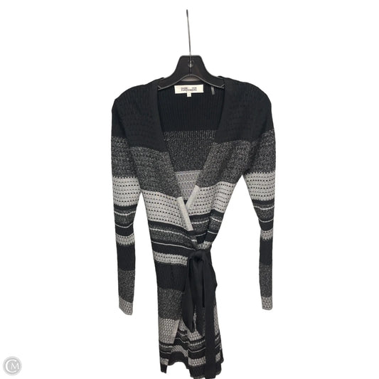 Cardigan Designer By Diane Von Furstenberg In Black & Grey, Size: S