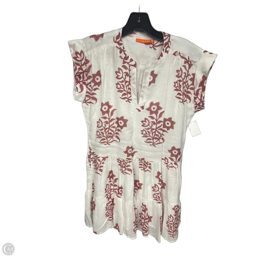 Dress Casual Short By Clothes Mentor In Orange & White, Size: M