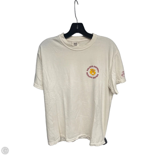 Athletic Top Short Sleeve By Comfort Colors In Cream, Size: M
