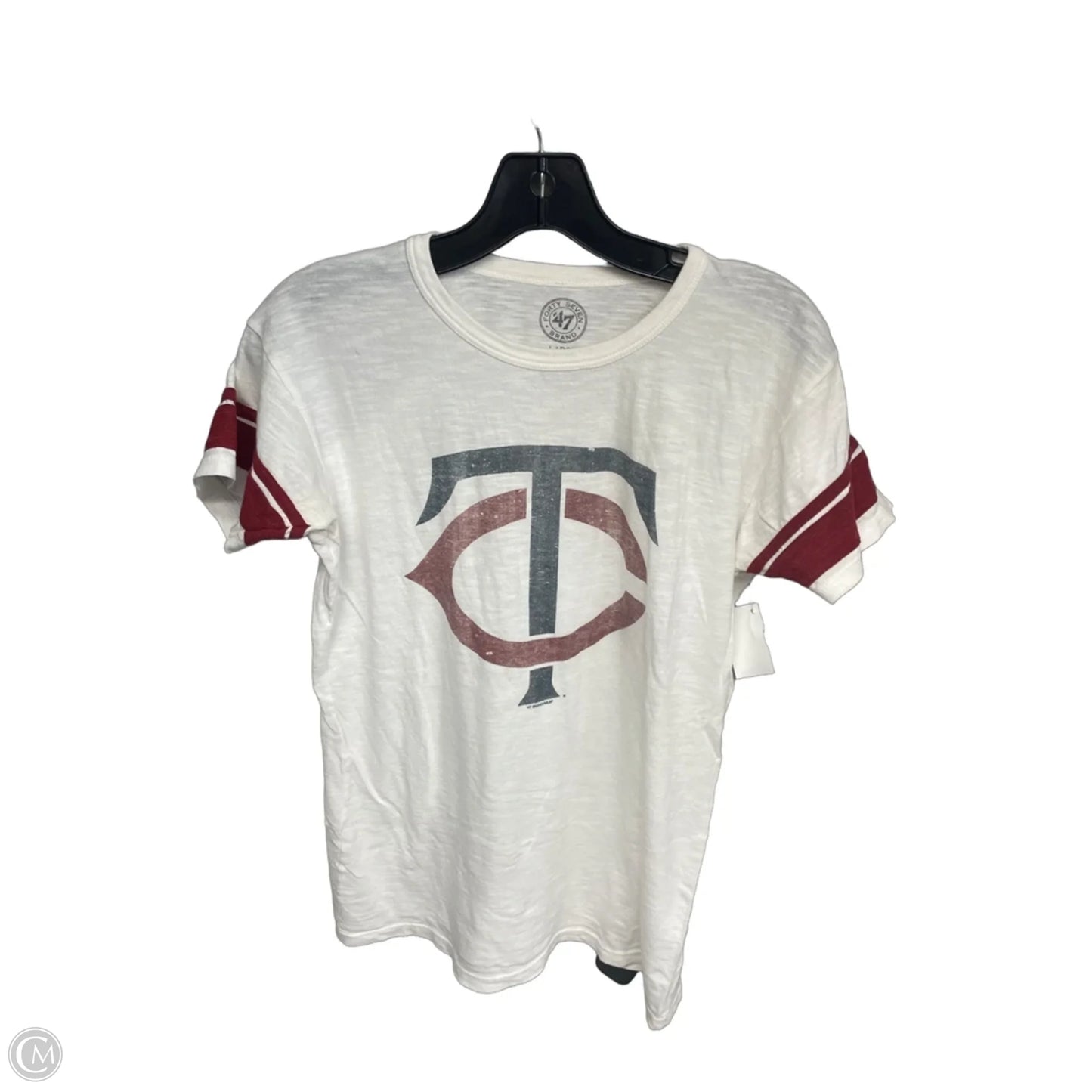 Athletic Top Short Sleeve By Clothes Mentor In White, Size: L