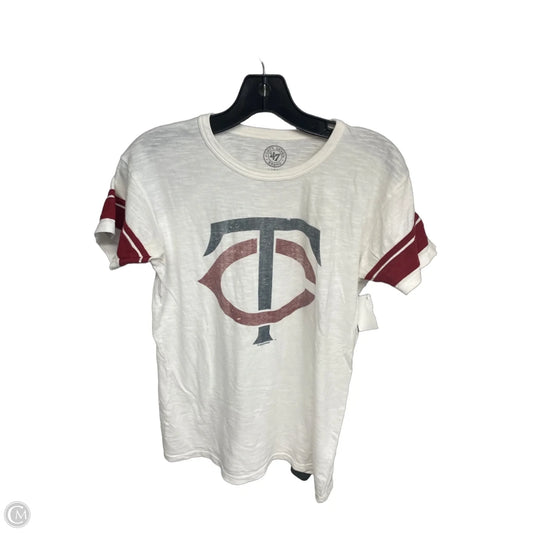 Athletic Top Short Sleeve By Clothes Mentor In White, Size: L