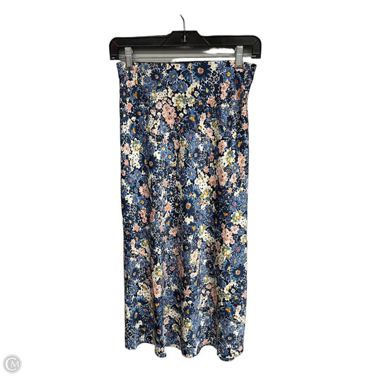Skirt Maxi By Loft In Blue & White, Size: Xxsp