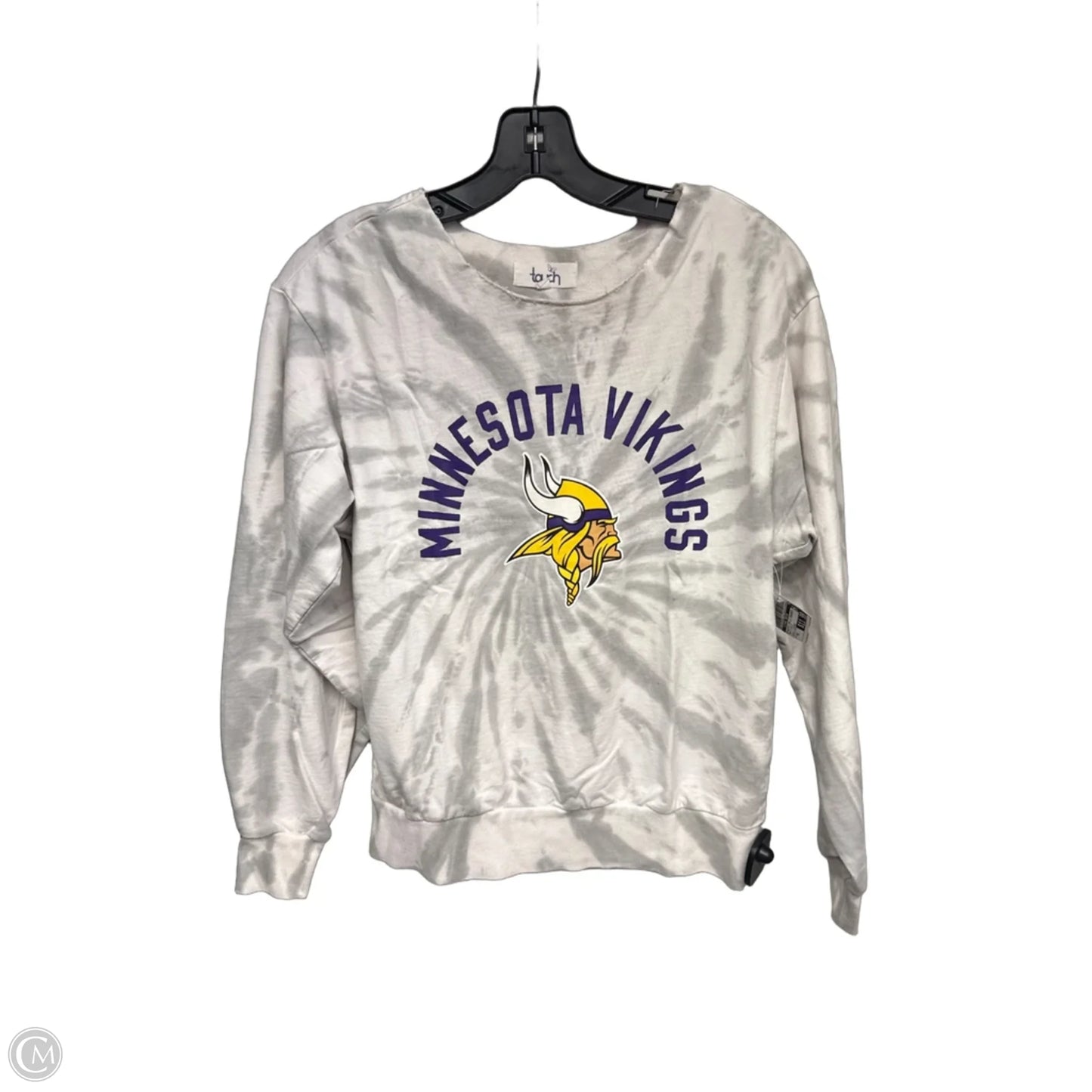 Athletic Top Long Sleeve Crewneck By Clothes Mentor In Grey & White, Size: Xs