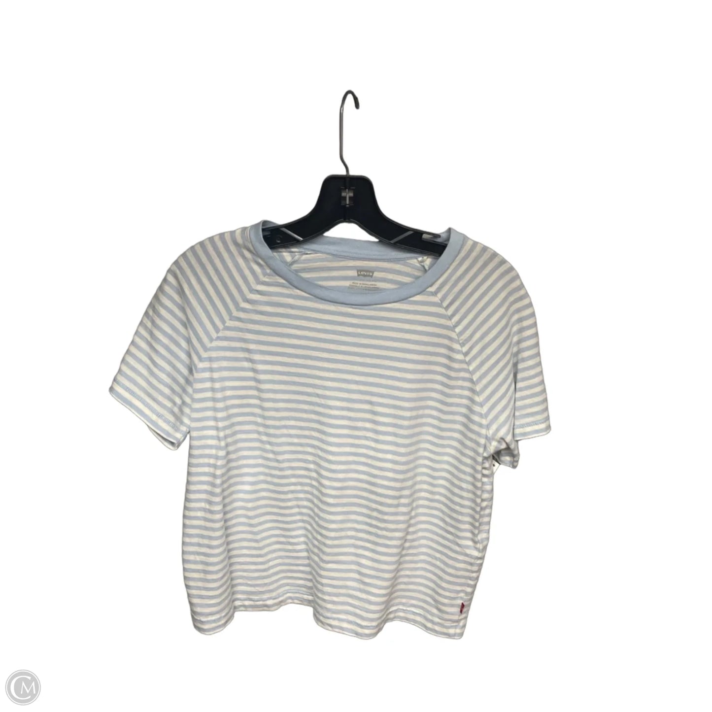 Top Short Sleeve Basic By Levis In Blue & Cream, Size: M