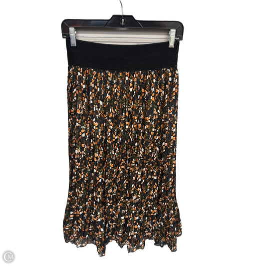 Skirt Midi By Clothes Mentor In Black & Orange, Size: S