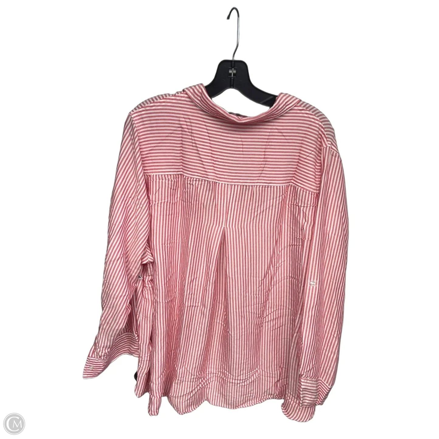 Top Long Sleeve By Velvet Heart In Red & White, Size: 3x