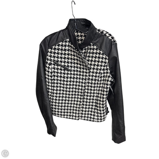 Jacket Moto By Ana In Black & White, Size: L