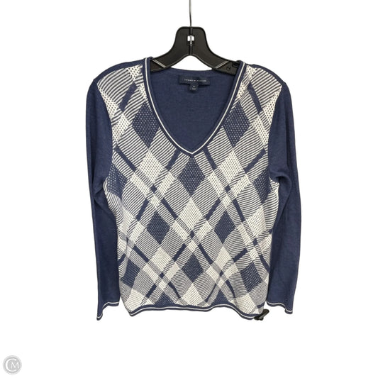 Sweater By Tommy Hilfiger in Blue and White; Size: M