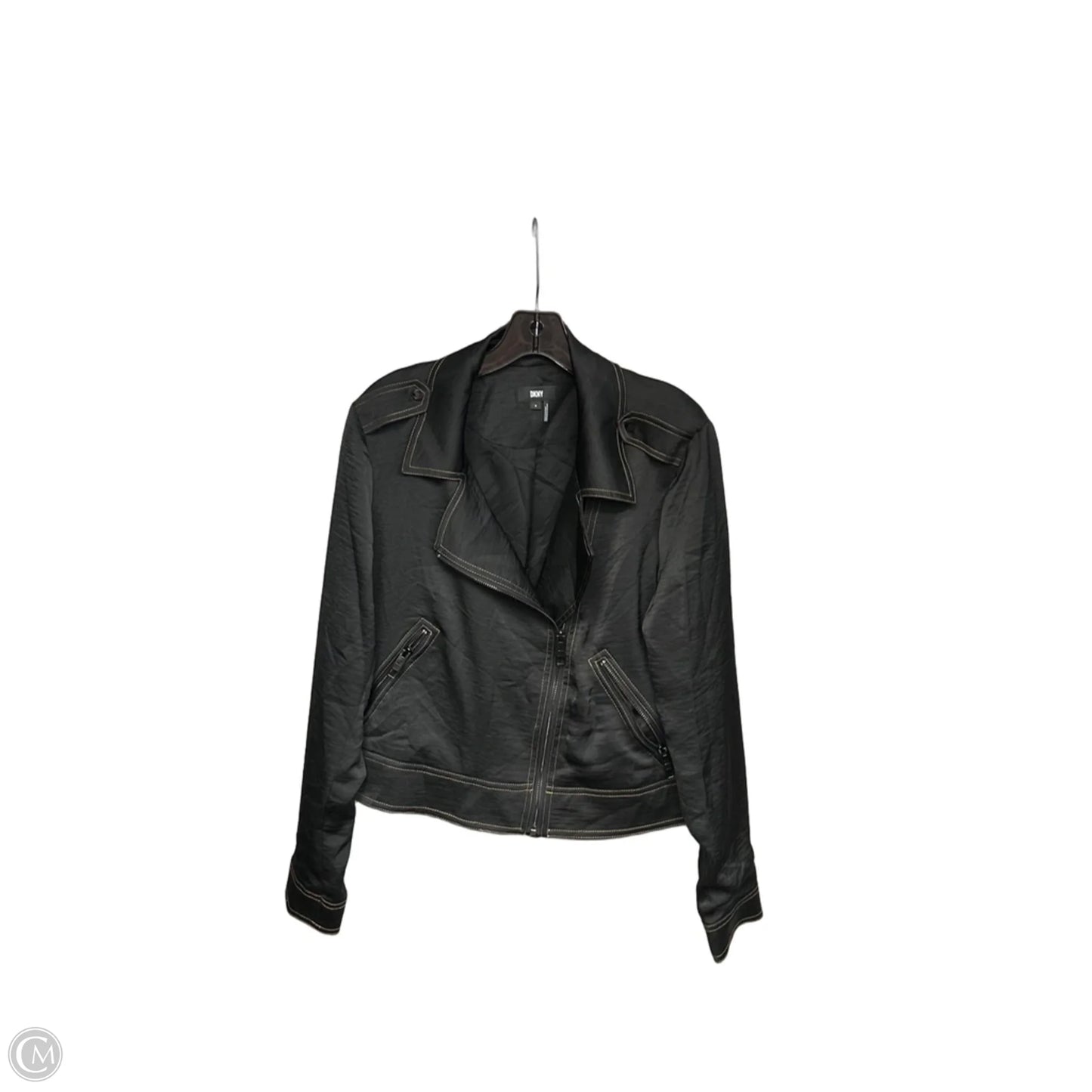 Jacket Moto By Dkny In Black, Size: M