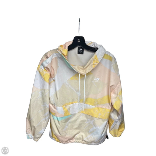 Athletic Jacket By New Balance In White & Yellow, Size: Xs